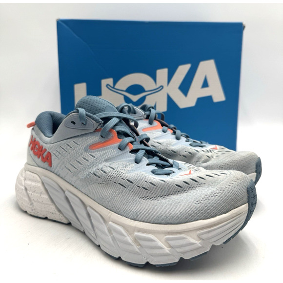 Hoka One GAVIOTA 4Women's USED Running Sneaker Light Blue US Size 8 Wide (BFPA) - Picture 1 of 11